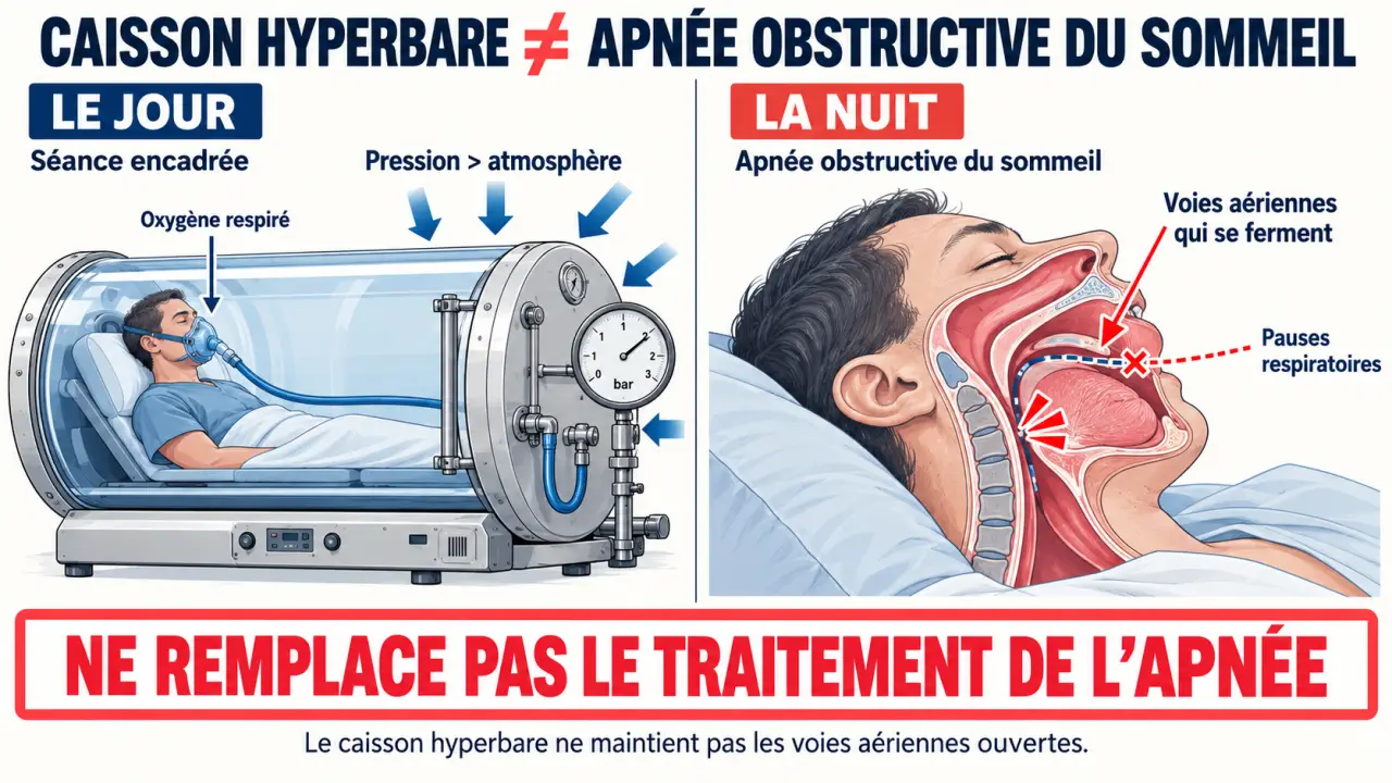 Caisson hyperbare sommeil : différence entre oxygénothérapie hyperbare et apnée obstructive du sommeil
