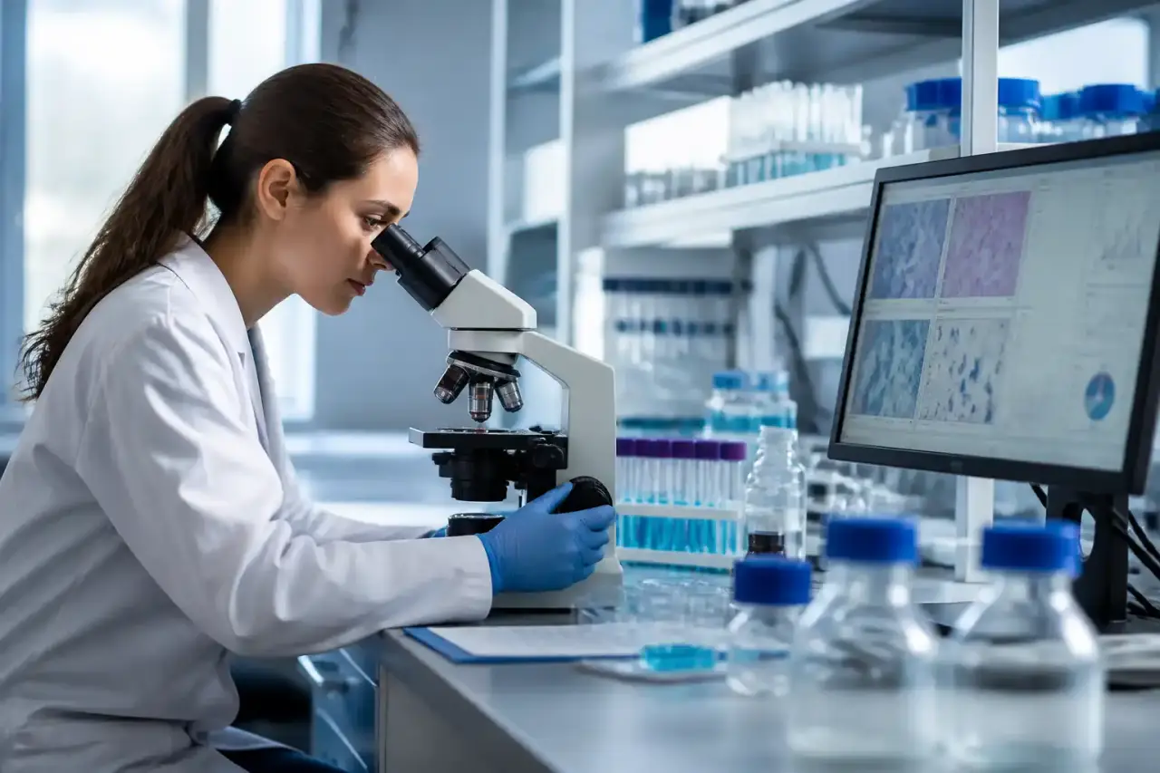 Laboratoire moderne et lumineux dédié à l'analyse des biomarqueurs du stress silencieux