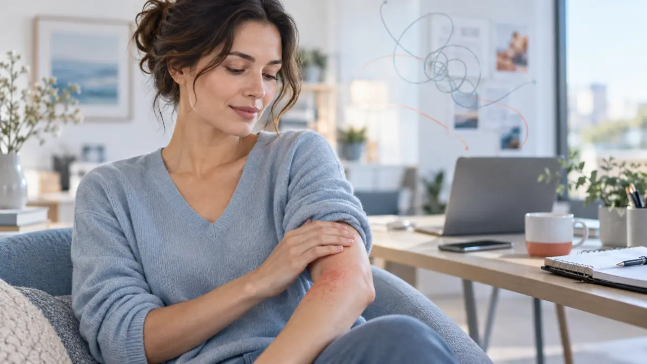 Le stress peut provoquer une éruption cutanée, mais son aspect donne les premiers repères