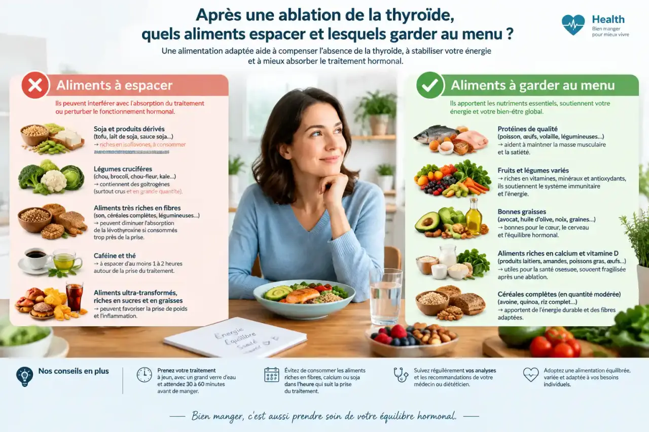 Après une ablation de la thyroïde, quels aliments espacer et lesquels garder au menu ?