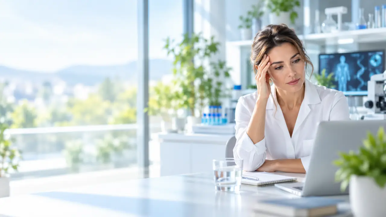 Professionnel concentré dans un environnement lumineux, illustrant la gestion du stress chronique